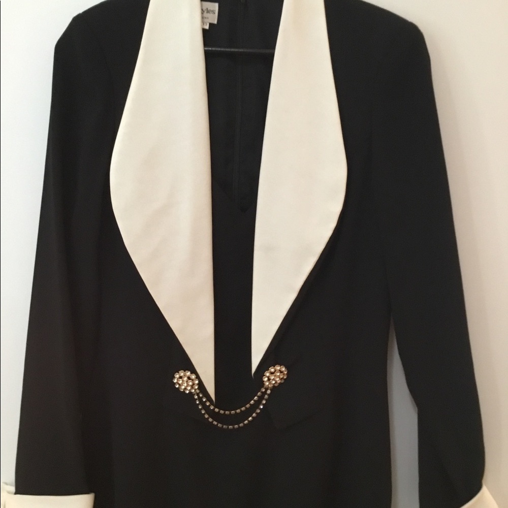 Morton Miles Sz12 Tuxedo Style Wide Lapel Special Occasion Dress